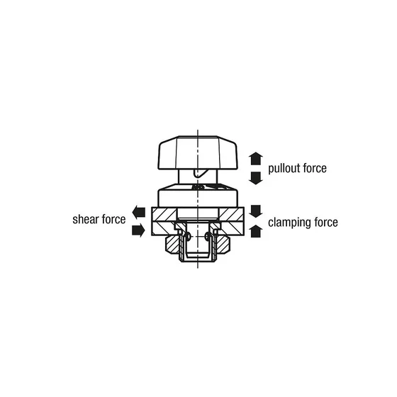 Picture 2/4 -Ball lock pins with plastic twist knob - K1064.1028