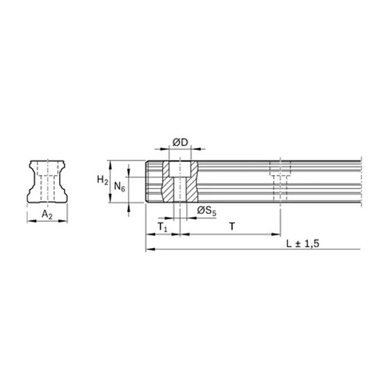 Picture 2/2 -Miniature ball guide rail - SNS - 20 - L=150 mm - stainless steel