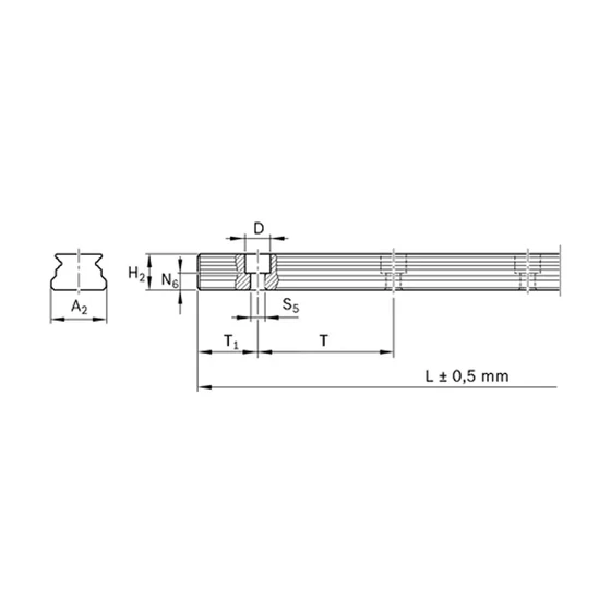 Picture 2/2 -Miniature ball guide rail - SNS - 12 - L= 96mm - stainless steel