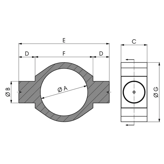 Kép 2/2 - Munkahenger gallér csapos - PE BAS 050 C=30