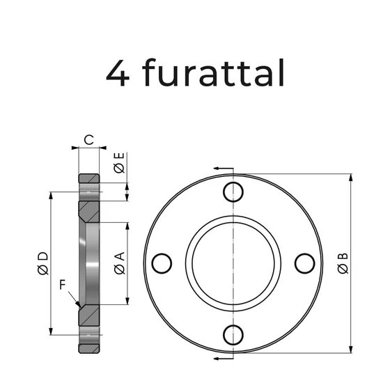 Picture 2/2 -Flange with 4-holes - NBFLA0142070