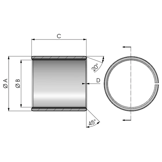 Kép 2/2 - WU 55 60 50 Glycodur persely - NWU5560500 rajz