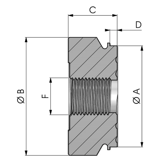 Kép 3/3 - Hengerfenék hátsó olajbevezetéssel - PK 063 073 3/8A C=24