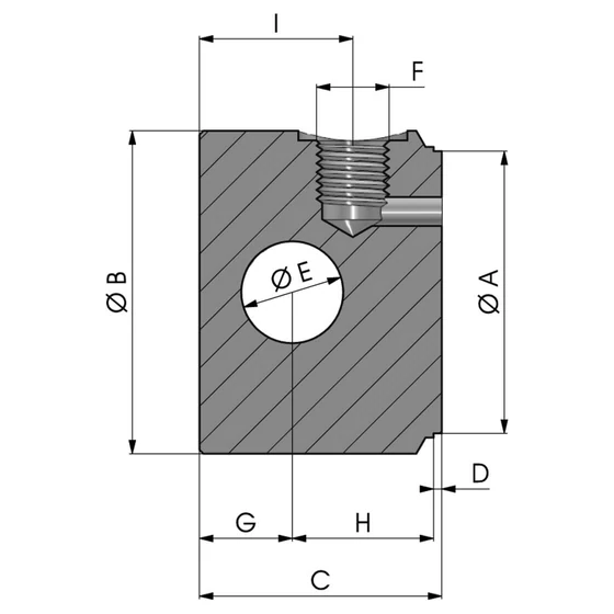Kép 3/3 - Hengerfenék keresztfuratos olajbevezetéssel - FFE 070 080 0 C=60