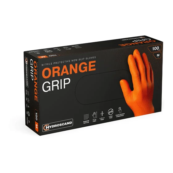 Kép 1/3 - HYDROSCAND nitril kesztyű (narancssárga) - 10-es (XL) - 90db