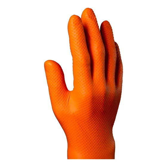 Picture 2/3 -Hydroscand Nitrile Gloves Orange Grip 90 pack size XL