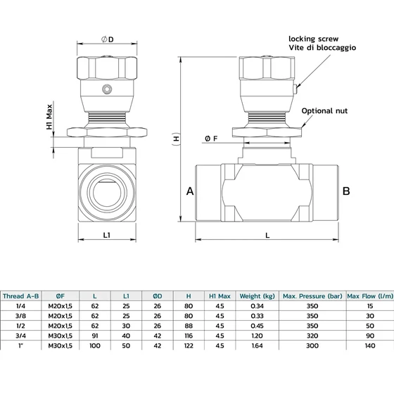Picture 3/3 -Double-acting control valve in line - G1/2"