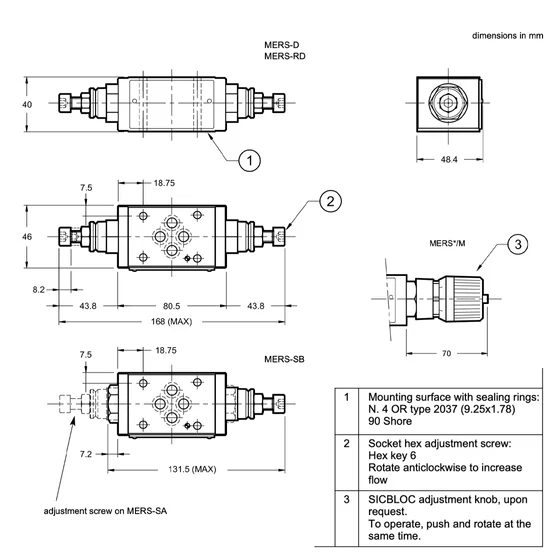 Picture 5/5 -Throttle check sandwich valve - MERS-SB/50