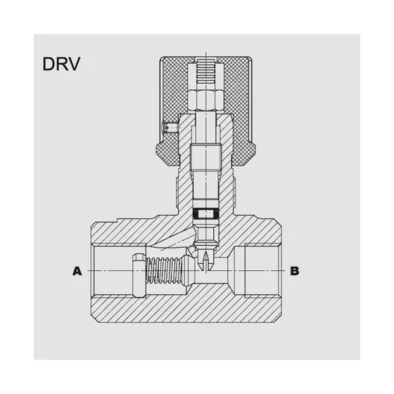 Kép 2/4 - Fojtó-visszacsapó - csővezetékes - 1/2" - DRV12