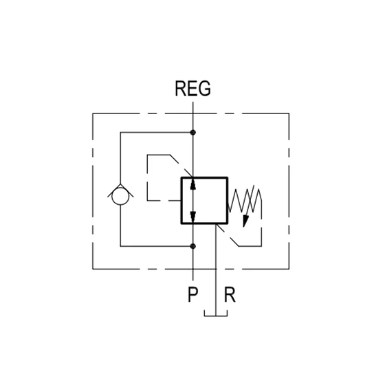 Picture 2/2 -Pressure reducing valve - three-way with check valve - 3-42 bar - G3/8" - alu