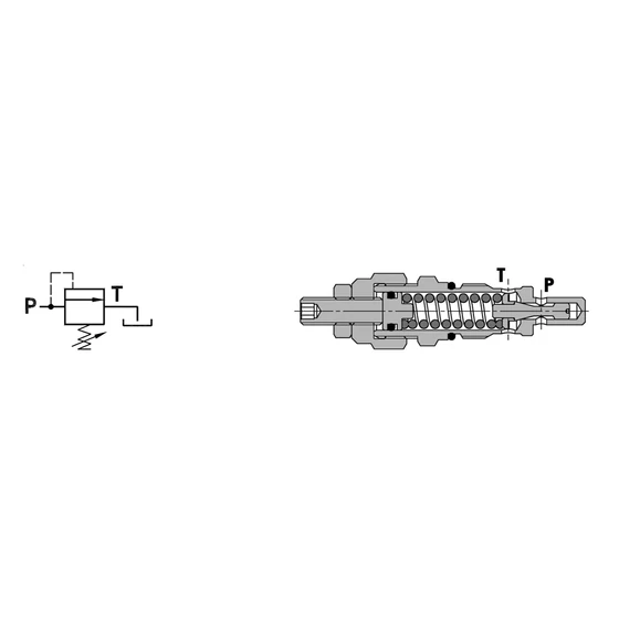 Picture 2/2 -Pressure relief valve - inline - G3/8" - FPM D 40 CB P 3/8 A 05 - 5-50bar