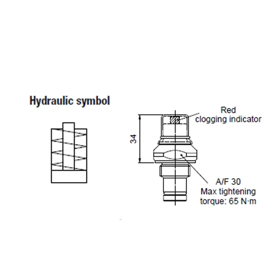 Kép 2/2 - Eltömődésjelző nyomóági - vizuális - G1/2" - 2bar - [DVM] (MPS-U)