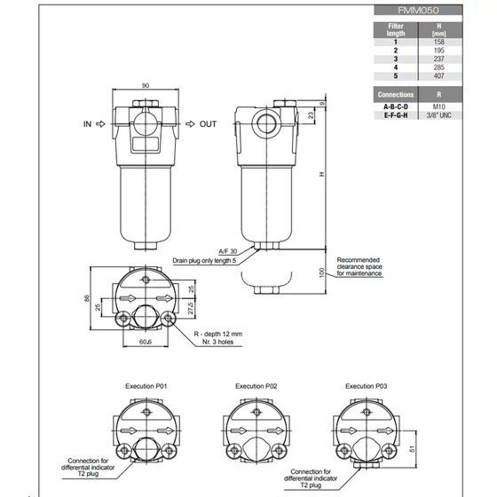 Picture 2/2 -Pressure line filter house - FMM0502SVCP01