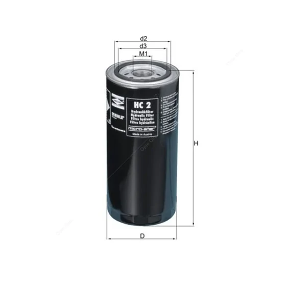 Kép 2/2 - Spin-on patron - HC2 - 1"UNF - 16mikr. - bypass