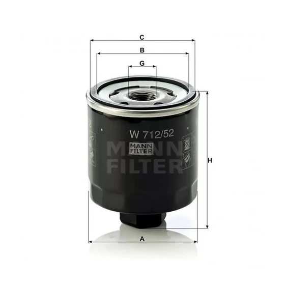 Spin-on element - W712 - 3/4"UNF - 40mic.