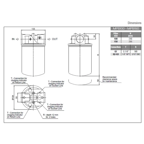 Kép 4/4 - Spin-on fej - MPS100 - G5/4" - szívó (G5/4"-1.1/2"UN) - bypass 0,3bar