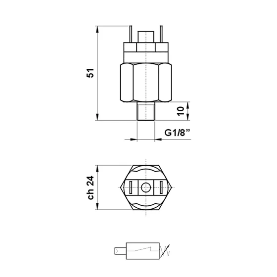 Kép 2/2 - Eltömődésjelző szívóági - elektromos - G1/8" - NC