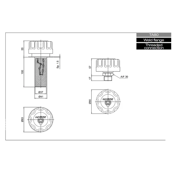 Kép 3/3 - Beöntő-levegőztető - TA80B - d73mm - 10mikr. - [FB2]