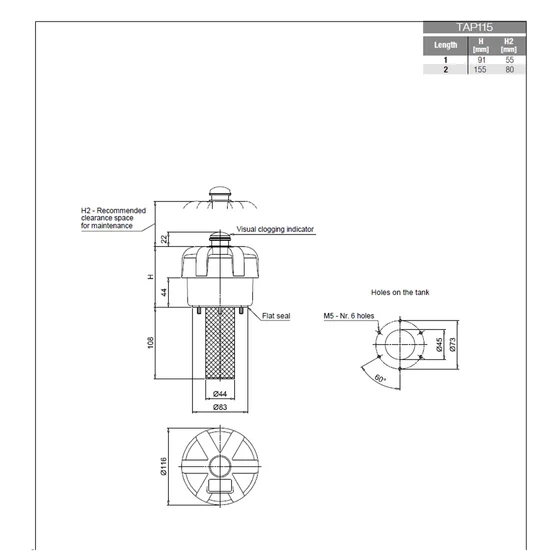 Picture 2/2 -Oil filler and air breather - TAP1152FA03A1BP01