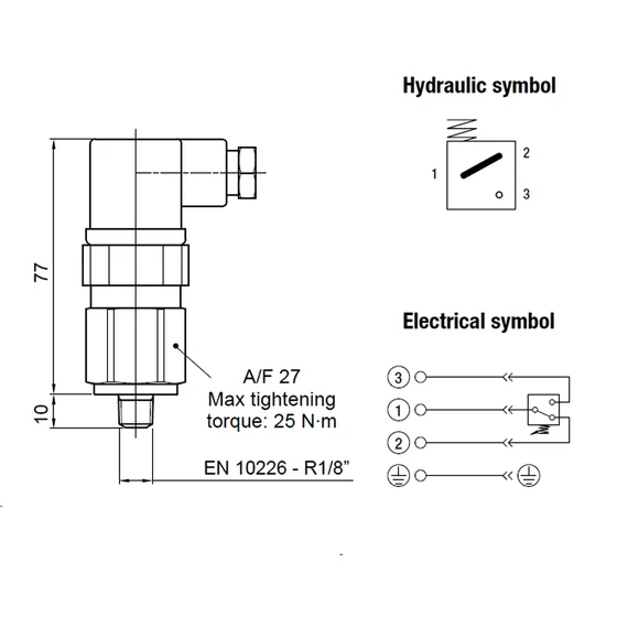 Kép 2/2 - Eltömődésjelző visszafolyóági - elektromos - R1/8" - 1,5bar - [BEA]