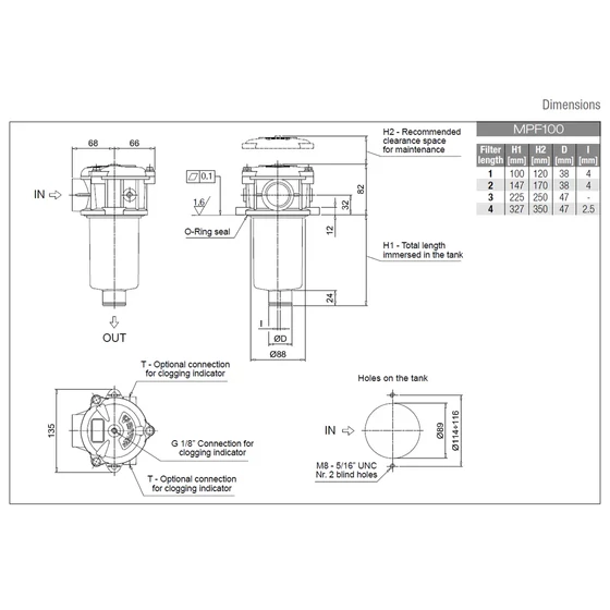 Kép 3/3 - Szűrőház visszafolyóági - MPF1002 - G1" - 105 l/min