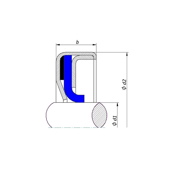 Picture 2/2 -Rotary shaft seal - 035×050×8 - PTFE