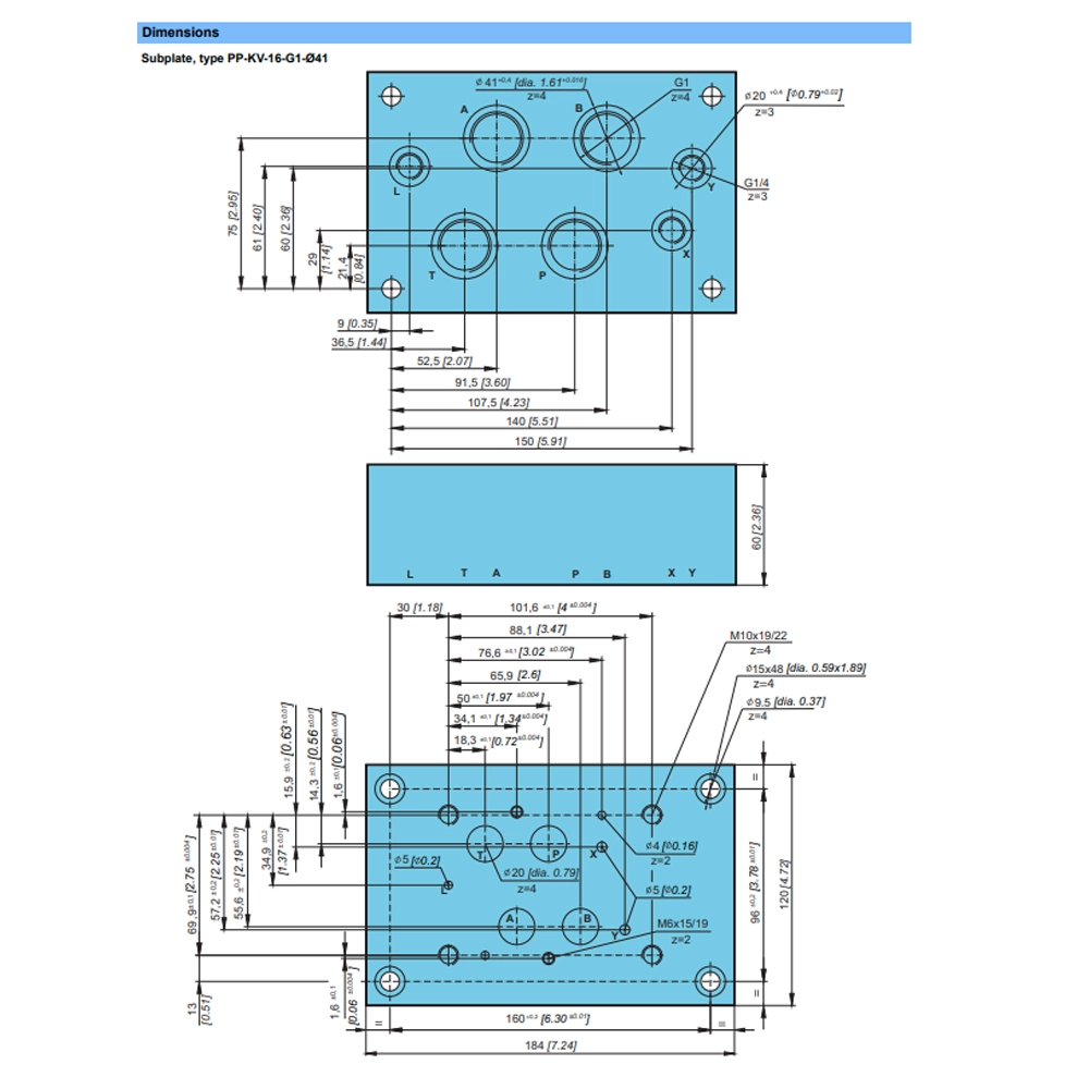 Subplate - NG16 - PP-KV-16-G1-FI41