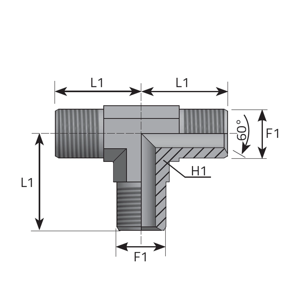 Tube Coupling (T-BSP) - (K-K-K) - G1/4